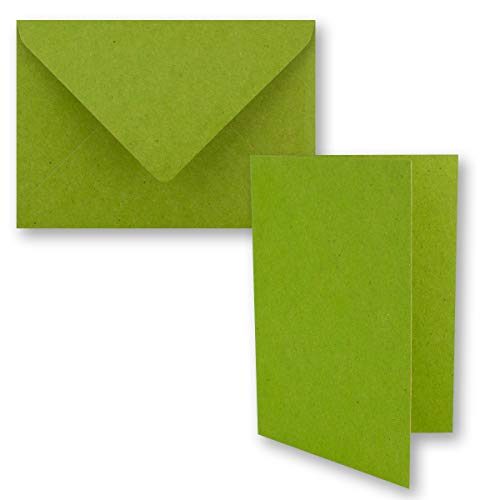 Cartes pliantes kraft vert clair 12x16,9 cm Gustav Neuser lot de 50 avec enveloppes
