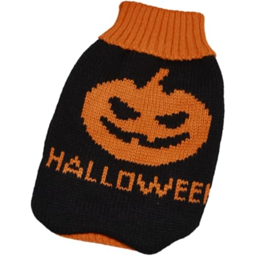 「FLYKING」 犬服 秋冬 ハイネックニット セーター 犬 濃厚な、クリスマス サンダさん トナカイ ハロウィンコスチューム 仮装 かぼちゃ パンプキン ランタン 防寒 暖かい 犬の服 小型犬 中型犬 お洋服 面白い (E,8)