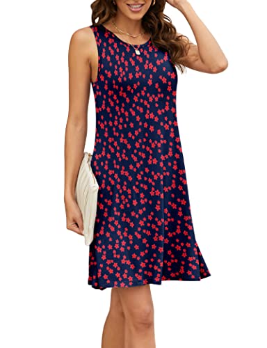 Image of Summer Dresses for Women Casual Sleeveless Swing Sundress with Pockets