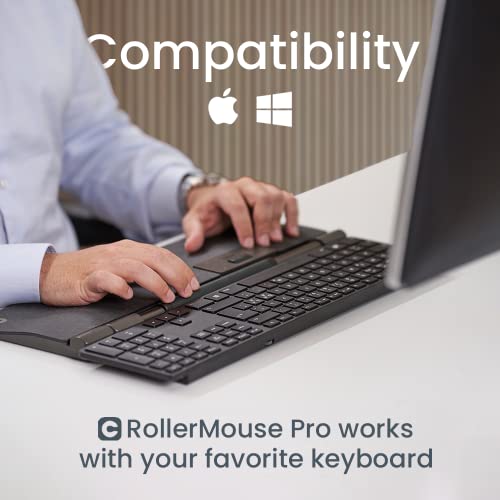 Contour Design Roller Mouse Pro - Wired Ergonomic Mouse For Laptop And Desktop Computer W/ Programmable Buttons, Slim Design And Plug & Play Installation - Compatible W/ Mac And Pc (Dark Grey) #TOP4