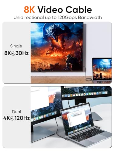 Image of Angle USB 4 Cable,USB C to C for SSD,MacBook Pro, iPhone17,Dock,Auto 1.0ft | for Thunderbolt 5 4, 40Gbps Data Sync, 8K /5K@60Hz Video Stream, 240W PD 3.1 Fast Charging, 90 Degree,Anti Tear Braided