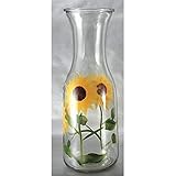 Grant Howard 34 Ounce Capacity Elegant Hand Painted Beverage Glass Carafe Decanter Versatile Drink...
