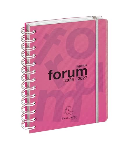 Exacompta Agenda journalier Linicolor 12x17cm - Août 2026 à juil 2027 Rose