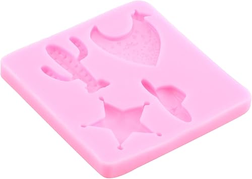 Miniatura 9 de Mujiang Moldes de silicona de cabeza de toro, botas de vaquero de plumas, flechas de herradura, molde de fondant, molde de chocolate para cactus y