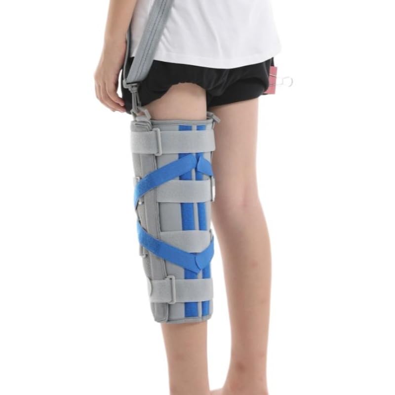 Kids Knee Leg Immobilizer Pediatric Knee Brace Support Child Knee Fixed Splint Leg Fracture Splint Leg Immobilizer/Knee Splint/Knee Brace (Large)