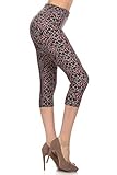 Leggings Depot Women's Popular Capri Cropped REGULAR and PLUS Printed High Waist Leggings (Plus (Size 12-24), The Wild One)