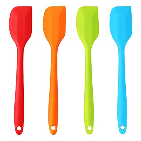 Silicone Spatulas Set of 4 - Heat Resistant Flexible Spatula 450F with Stainless Steel Core FDA Grade Premium Scraper Baking Mixing Tool Kitchen Large, Dishwasher Safe (Small) (4, Large) Cover