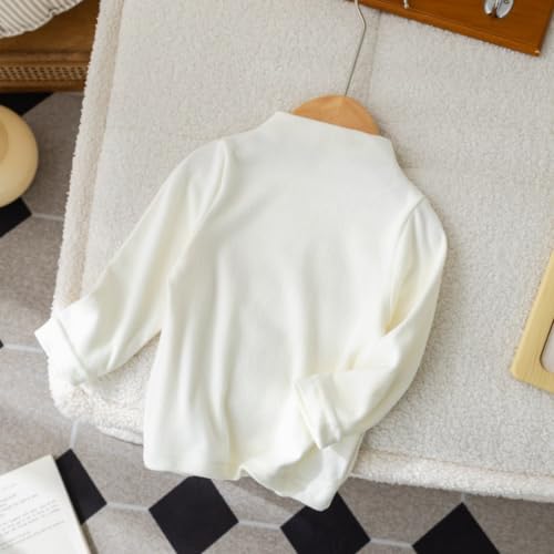 Image of Toddler Turtleneck Long Sleeve Shirt Thin Fleece for 1-5T Girls Boys