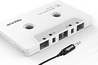Arsvita Car audio aux cassette adapter, 3.5 MM auxillary cable Tape Adapter, White