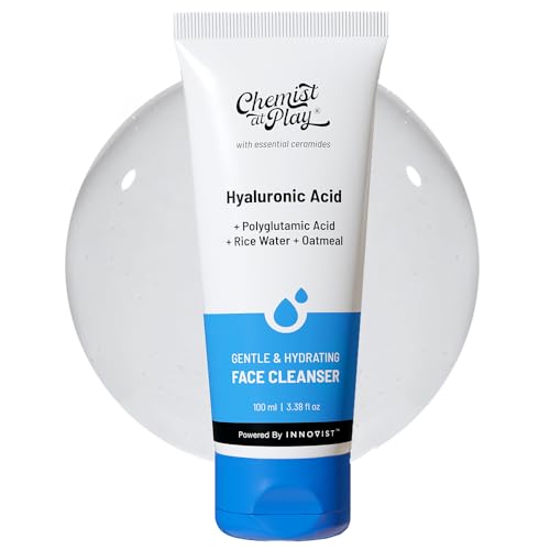 Chemist at Play Gentle & Hydrating Face Cleanser | Hydrates Dull & Dry Skin | Enriched with Vitamin E, Rice Water & Oatmeal | Removes Excess Oil & Dirt | For All Skin Types | For Men & Women | 100ml