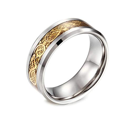 Bague homme tungstène de qualité supérieure KnSam dragon 8mm carbone punk