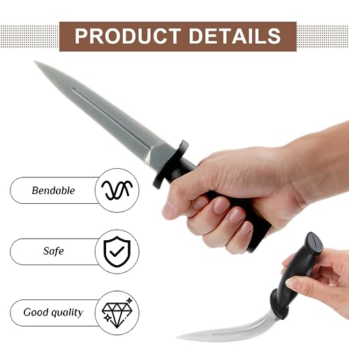 JLEivvi 2 PCS Rubber Martial Art Training Knife Rubber Training Weapon Toy Knife Fake Rubber Knife Practice Knife for Martial Art Training - Thumbnail 3
