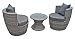 Produktbild Jardinion Club Möbel Set, 3 teilig, Tisch, 2 Sessel mit Kissen grau, Geflecht, Bar, Garten grau