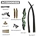 HANDBAIGE 60'' Green Hunting Recurve Bow Kit for Adults Left Handed Takedown Wooden Bow Set with Laminated Limbs for Shooting (25LBS)