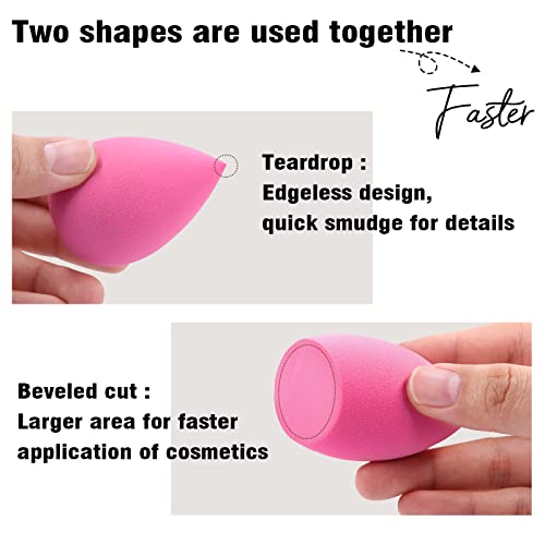 Foonbe® Super Bounce Paw Paw Makeup Sponge Set, Latex Free Makeup Blender Set Of 3, Wonder Blender For Powder Cream And Foundation, Super Soft Blender Beauty Cosmetic（Pink) #TOP3