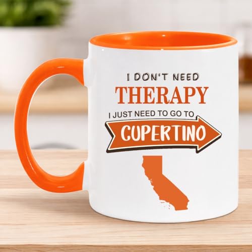 Coffee Mug Cupertino CA Quote 11oz Orange