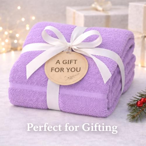 Image of Fitness Mantra Cotton Bath Towel 650 GSM | Heavyweight, Soft & Absorbent | Quick Dry | Large 30 x 60 Inch Towel for Daily Bath Use | 1 Peace| Purple|