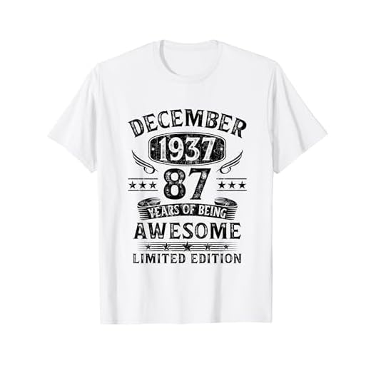 Regalo 87 Años Cumpleaños Hombre Mujer Diciembre 1937 Camiseta
