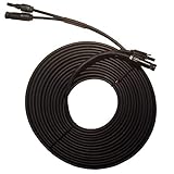 Valemo Home 30 Feet 2x10 AWG Twin Wire Solar Extension Cable with Female and Male Connectors, Solar Panel Cable Wire & Adaptor for Home, Shop and RV Solar Panels.