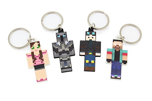 EnderToys Keychain Bundle Set, 4 Pieces, Herobrine Series