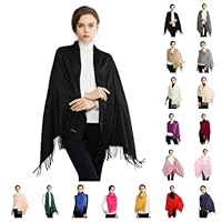 Generico Sciarpa Coprispalle Donna Invernale,Scialle Donna Invernale Caldo,Sciarpa Classica in Tinta Unita,Sciarpe Nera Morbida e Confortevole,Pashmina Moda Autunno Inverno