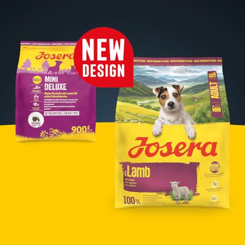 JOSERA MiniDeluxe (1 x 10 kg) | Adult Mini | Premium Trockenfutter für ausgewachsene Hunde Kleiner Rassen | Lamm & Süßkartoffel | Kleine Kroketten | extraverträglich | weizenfrei | 1er Pack