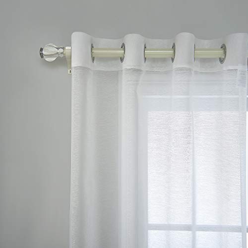 White Sheer Curtains 120 Inch Length Set 2 Panels for Living Room Semi Voile Drapes Solid Luxury Grommet Textured for Patio Outdoor Decor 52 X 120 Inches 10 FT Long - Image 7