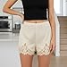Lace Trim Silk Satin Mini Micro Shorts Women Lacy Low Rise Boxer Slip Pajama Shorts Y2k Going Out Lounge Pj Bottoms