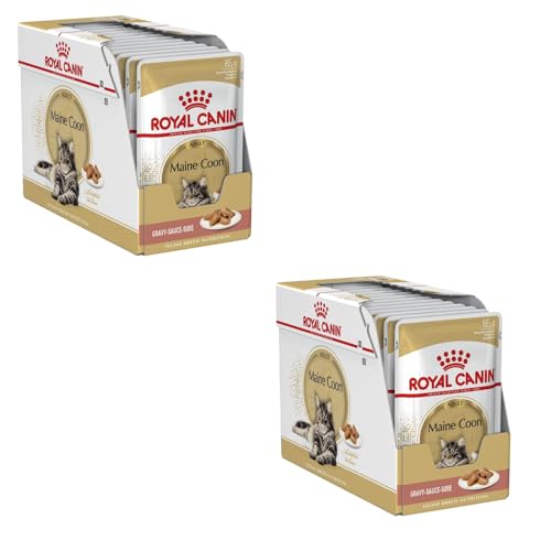 ROYAL CANIN Maine Coon Adult | Doppelpack | 2 x 12 x 85 g | Nassfutter speziell auf die Bedürfnisse von Maine Coon Katzen abgestimmt | In Soße