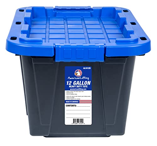 American Lifting 12-Gallon Storage Containers - Tough With Lids Durable Stackable - Keep Your Belongings Safe And Organized - (4 Pack - Blue) #TOP20