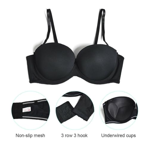 Image of Plusexy Women's Push Up Strapless Bra Padded Wire Convertible Multiway Bras