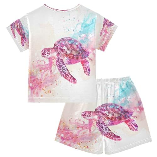 senya Short Sleeve Pajamas Sets Summer Cotton Sleepwear Marine Turtle Jellyfish Innovative Page Design Soft Dr2