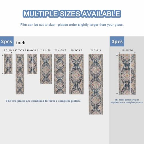 Película de privacidad para ventana Boho azul zafiro 17.7x78.7 pulg miniatura 6