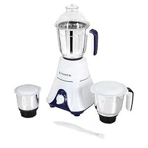 Faber Primo 550W Blender Mixer Grinder, 3 SS clip lock jars and blades || low-noise copper motor, up to 18000 rpm speed || 2 yr comprehensive and 5 yr motor warranty (FMG PRIMO 550 W 3J INDIGO) Blue