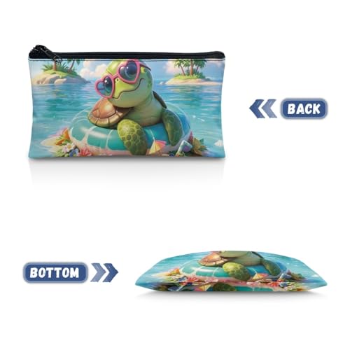 Image of Tropical Turtle Pencil Case Lightweight Pencil Box for Preschool Toddlers Girls Pen Holder for Stationery Storage Ideal for School Classroom
