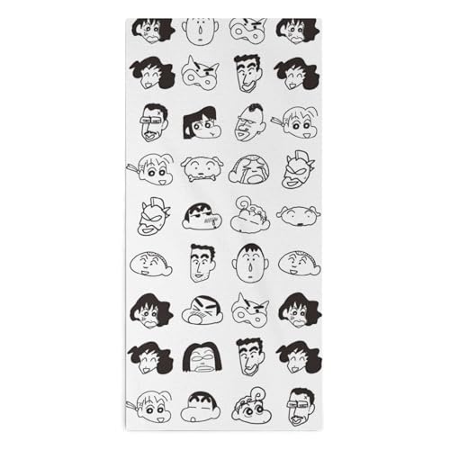 クレヨンしんちゃん フェイスタオル 速乾 吸水 大きめ ふわふわ 柔らかい 毛長 厚手 35x73cm 柔らか 耐久性 家庭用/出張/ギフト かわいい キャラクター グッズ