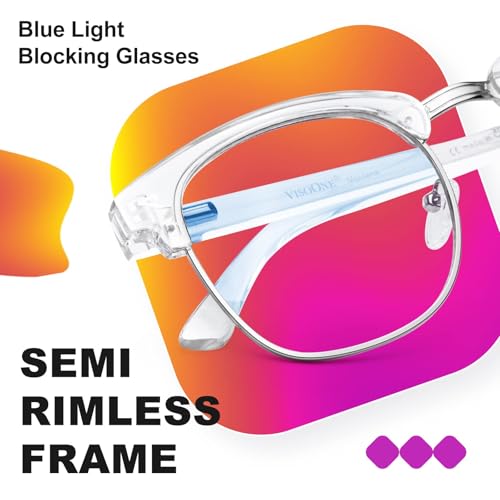 Image of VISOONE Lightweight Blue Light Blocking Glasses Square with Anti Computer Glare for Gaming Men and Women MONTANA