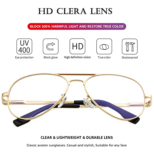 Polarized Aviator Sunglasses for Men Women Metal Frame 100% UV400 Protection Lens, 58mm4