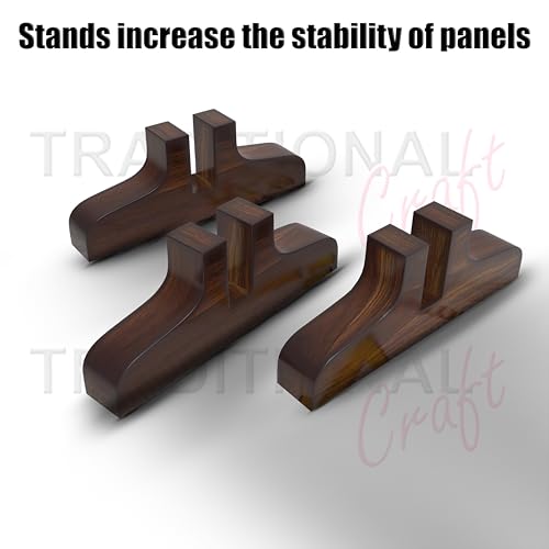 Image of Wooden Room Partition with Stands /Wall Divider for Living Room /Room Divider Wall Separator for Office (6 Panel- Mix with Stand)