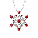 MOTIEL 10K 14K 18k Gold Snowflake Necklace For Women Dainty Gold Snowflake Pendant Charm Winter Snow Frozen Necklace Christmas Jewelry(14K White Gold)