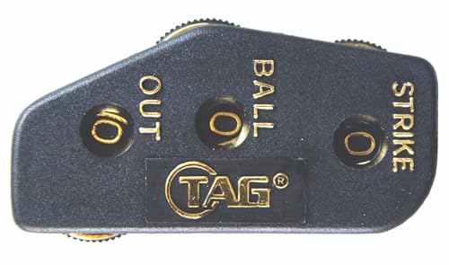TAG 3-Function Umpire Indicator with Black Plastic Wheels, Baseball Ball Strike Out Counter, Lightweight Clicker for Game Scoring and Tracking