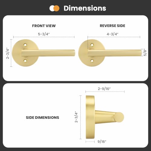 Image of Goldenwarm 6 Pieces Gold Dummy Door Handle, Non-Turning Brushed Gold Door Handles for Bifold Closet Doors, Single Side Lever Heavy Duty Round Modern Door Handle