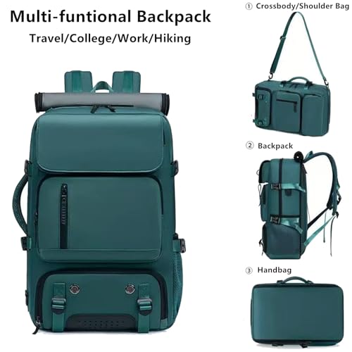 O-TBOST Carry on Travel Backpack Convertible Duffle Backpack Laptop Backpack for Men Women (Peacock Blue)2