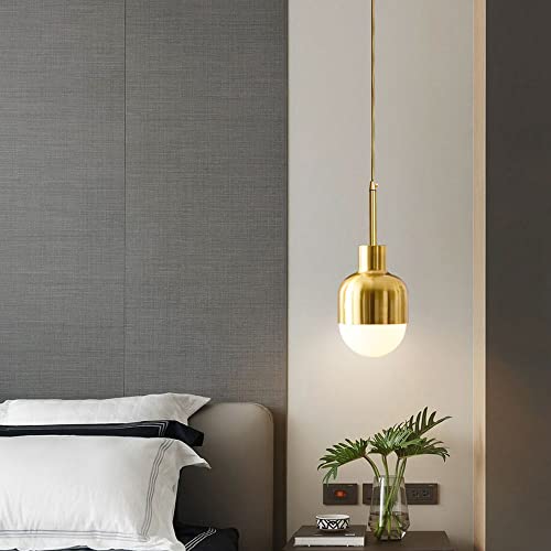 Chandelier Verre Nordique en Cuivre Lampe LED Suspendue Créative PROSIDE pour Salon Élégant