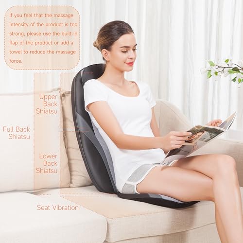 Image of Snailax Neck and Back Massager with Heat, Massage Chair Pad Back Massager for Pain Relief Deep Tissue Chair Massage Pad with 10 Deep Kneading Nodes for Office Home, Gifts for Dad,Mom