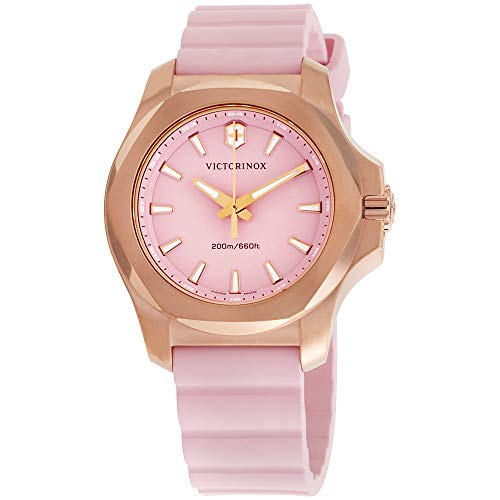 Victorinox I.N.O.X. V Pink Dial Silicone Strap Ladies Watch 241807