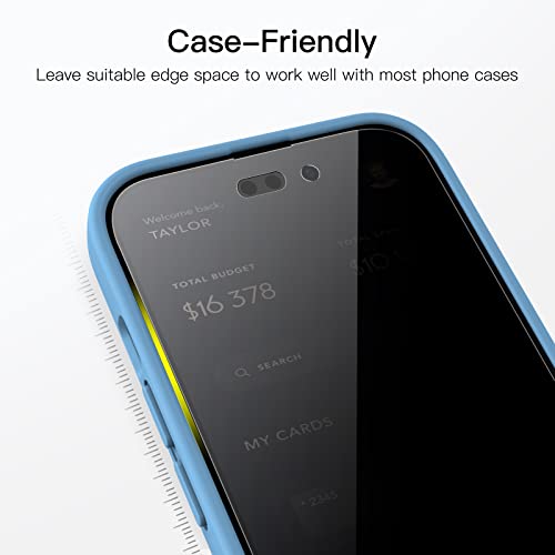 Image of JETech Privacy Screen Protector Guard for iPhone 14 Pro Max, 2-Pack