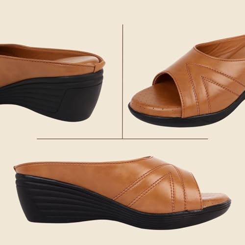 Image of TRASE Wedges for Women | Stylish Sandals for Woman | 2 Inch Wedge Heel Footwear | Ladies Office Wear