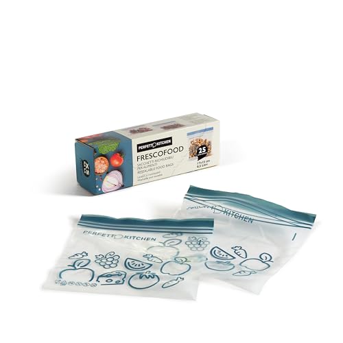 Perfetto Kitchen Frescofood 25 bolsas plegables para alimentos XS 17 x 15 cm, 1 paquete