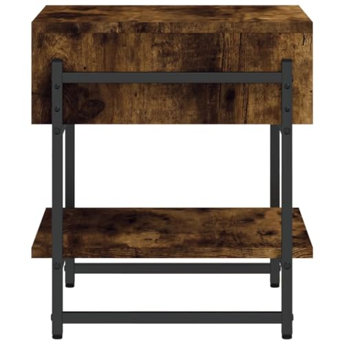 Table basse chêne fumé moderne 40x40 cm table d'appoint de salon